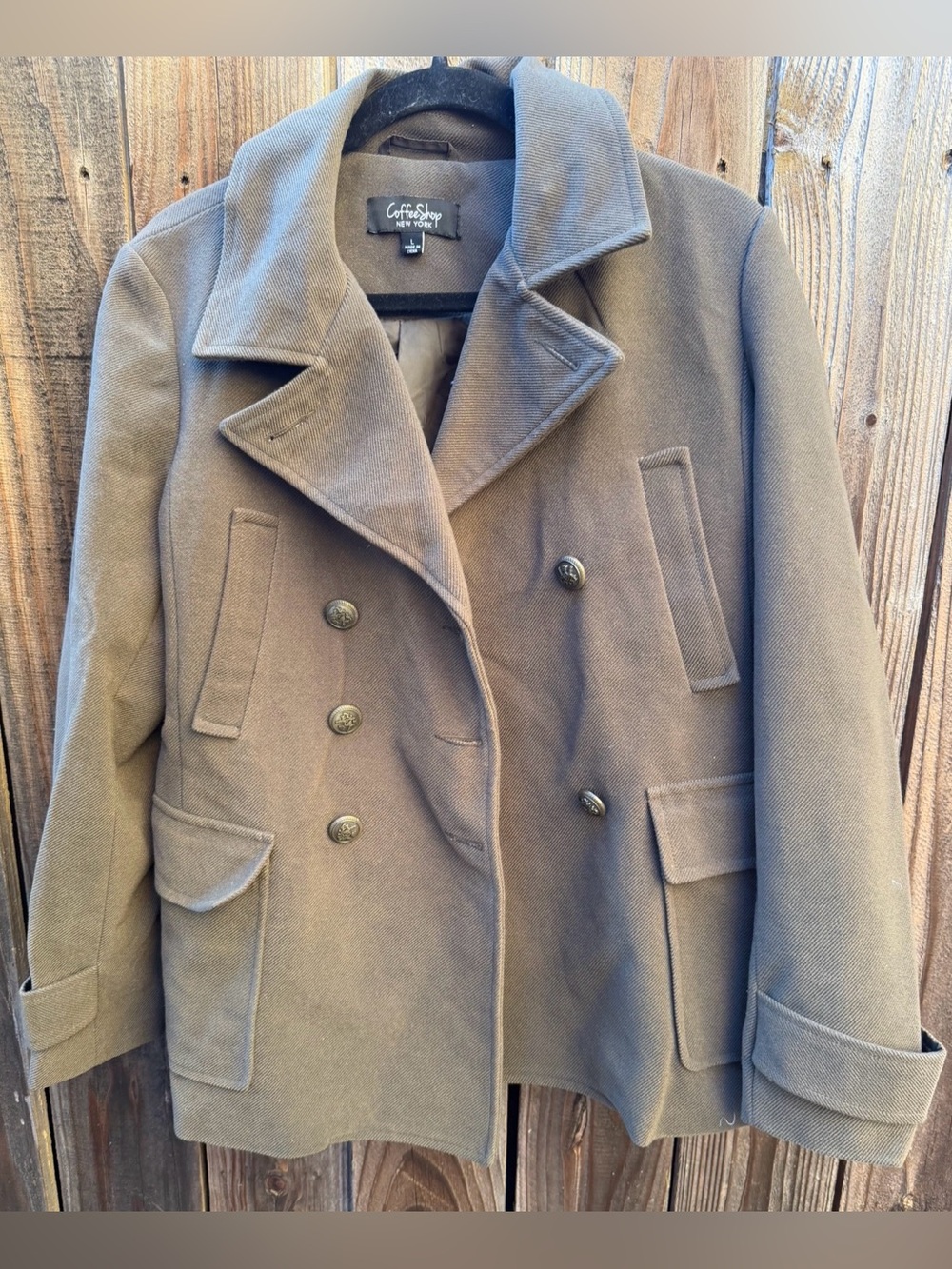 CoffeeShop New York Double-Breasted Peacoat size Large